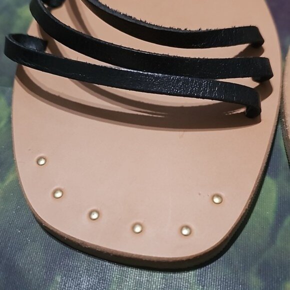 Joie Black Adjustable Ankle Strap Studded Strappy Baja Square Toe Sandals 9.5 - Picture 3 of 9